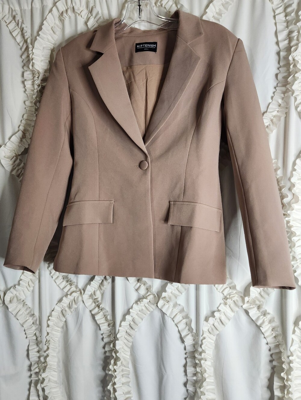 Kittenish Tan Blazer One Button Classic Size Small